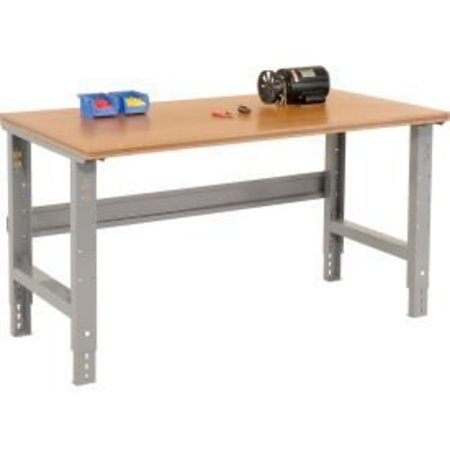 GLOBAL EQUIPMENT 48x30 Adjustable Height Workbench C-Channel Leg - Shop Top Square Edge -Gray 183139